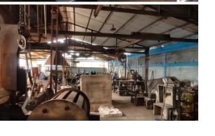 Nave industrial y puente grúa de fundición y maquinado